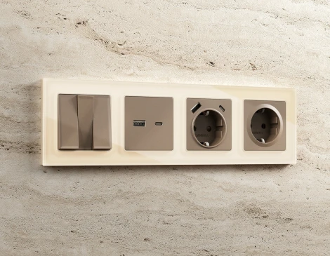 Рамка Ambrella Volt ALFA Platos (Бежевый Стекло органическое) 5-ая AF330305