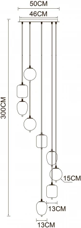 Подвесной светильник Arte Lamp Freddie A2231SP-9PB