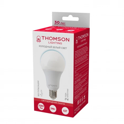 Лампочка светодиодная белая груша E27 24W Thomson A80 TH-B2353
