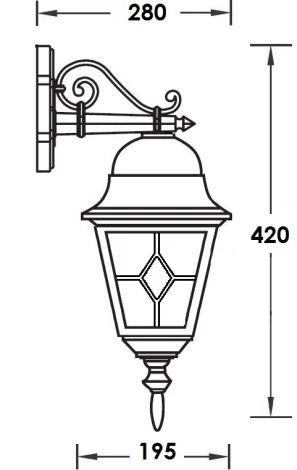 Настенный фонарь уличный IP44 Oasis Light QUADRO M lead GLASS 79902MlgW/02 Bl (220V, фонарь)