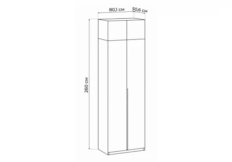 Шкаф Даиго с антресолью 80 СВ-Мебель Стеклянников Woodville 676147