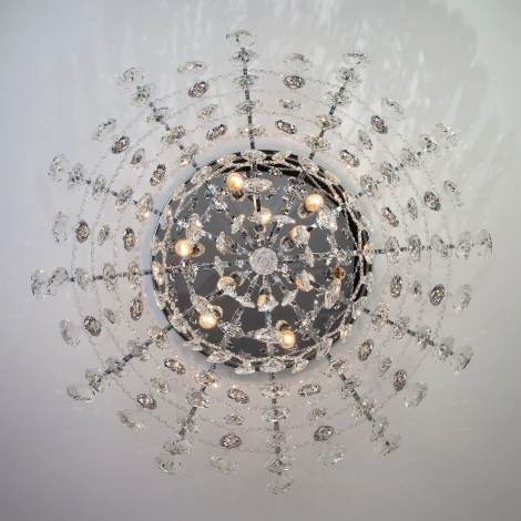 Потолочная люстра Eurosvet Crystal 10081/12 хром / прозрачный хрусталь
