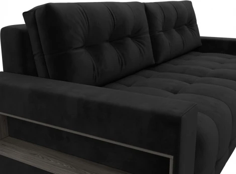 Диван прямой с полками Лига-053 НПБ Лига Диванов (Велюр) арт.128894