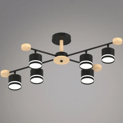 Потолочная люстра на штанге Reluce 78730-0.3-06 GX53 BK+WOOD