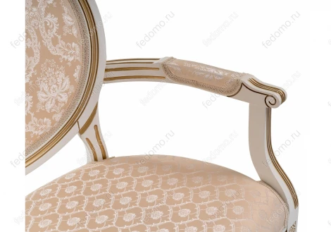 Кресло Woodville Данте молочный с золотой патиной 406095