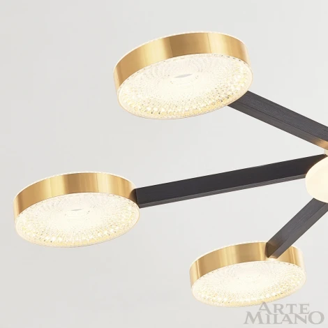 Потолочная люстра на штанге Arte Milano 272079/6 BK/GD (LED, 220V, круглые)