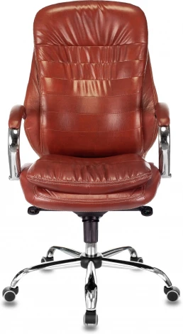 Кресло руководителя Бюрократ T-9950 светло-коричневый Leather Eichel кожа крестов. металл хром