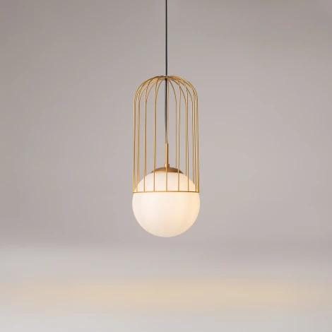 Подвесной светильник Maytoni Telford P363PL-01G (220V, на проводе, шар, клетка)