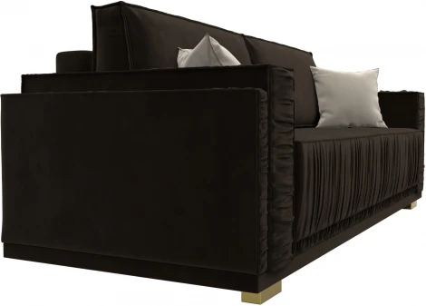 Диван прямой Лига-044 (Коричневый,Бежевый/Микровельвет) Лига Диванов арт.122260