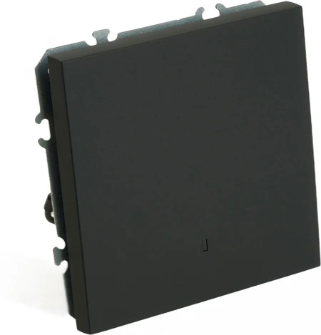 Выключатель одноклавишный с подсветкой (черный) Stekker Эмили 49837