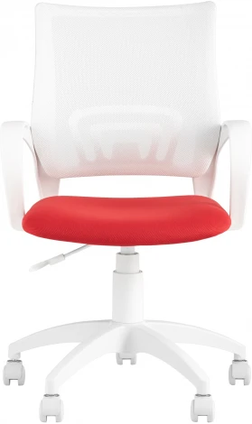 Кресло офисное TopChairs ST-BASIC-W красная ткань крестовина белый пластик УТ000036062