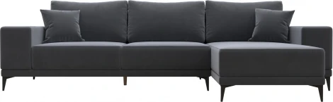 Диван угловой Льюес правый (Серый/Велюр) Лига Диванов арт.122400