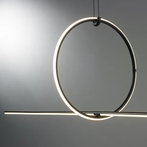 Подвесной светильник iLedex Zoom 10339P/A2-35W-3000K BK-WH (220V, на проводе, кольцо)