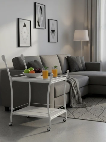 Стол сервировочный Марко белый/белый Mebelik 009738