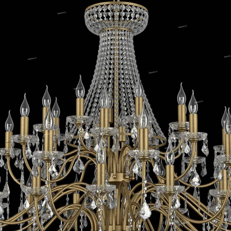 Подвесная большая люстра Osgona Classic 700511 (220V, хрусталь, на цепи, подсвечник, свеча)