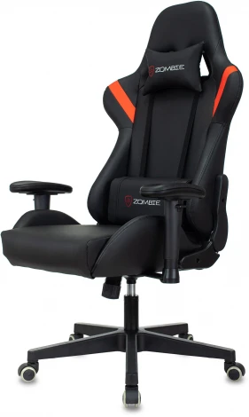 Кресло игровое Zombie Formula черный/красный эко.кожа крестов. пластик черный RED
