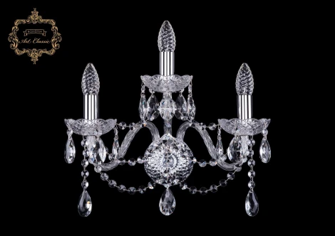 Бра Art Classic 10.12 10.12.2+1.165.Cr.Sp (220V, хрусталь, подвески, подсвечник, свеча)