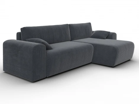 Диван угловой Лига-099 угол универсальный (ДВП,ДСП,ЛДСП,Брус,Фанера,Велюр/Серый) Лига Диванов 132588