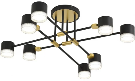 Потолочная люстра на штанге Lumion Leniana 8307/8C золотой/черный, металл GX53 LED 8*7W 220V