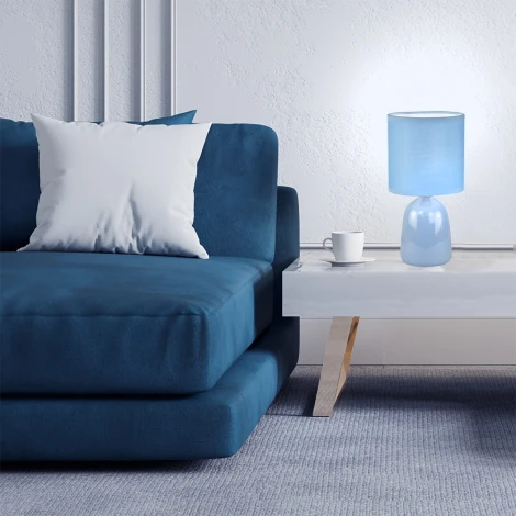 Настольный светильник Escada Denton 10167/L Blue 1х40Вт Е14, керамика/ткань, голубой