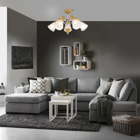 Потолочная люстра на штанге Escada Vardo 1131/5P E14*40W White/Wood