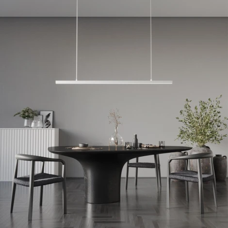 Подвесной линейный светильник светодиодный диммируемый Novotech Sotto 359441 белый LED 48W 220V (Умный дом, Алиса, голосое управление) (регулировка яркости, на тросе)