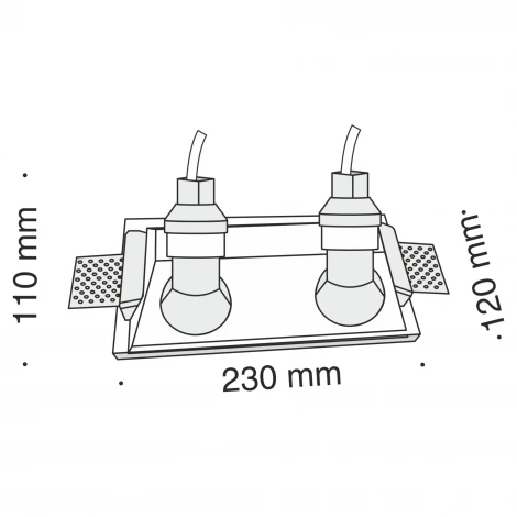 Встраиваемый светильник Gyps Modern GU10 2x35Вт Maytoni Technical DL002-1-02-W