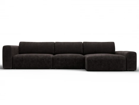 Диван угловой Лига-066 НПБ Лонг угол правый (ЛДСП,Фанера,Брус,Велюр/Коричневый) Лига Диванов 131220