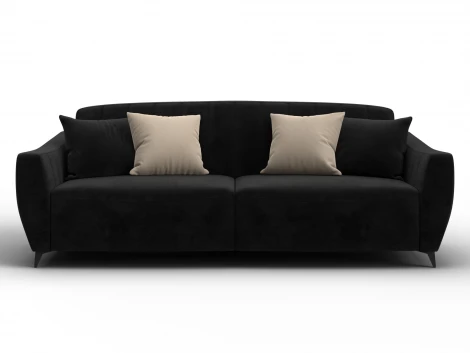 Диван-книжка Лига-095 НПБ (ДВП,ДСП,ЛДСП,Брус,Фанера,ЛДВП/Металл/Велюр/Черный) Лига Диванов 132536