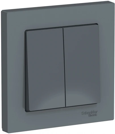 Выключатель встраиваемый двухклавишный (грифель) Systeme Electric AtlasDesign ATN000752