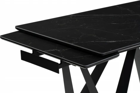 Керамический стол Марвин 160 (Марвин 160(220)х90х76 черный мрамор / черный) Notta арт.553568