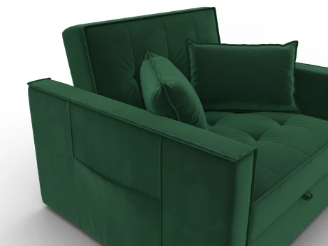 Кресло-кровать Лига-104 (80) (ЛДСП,Брус,Фанера,Велюр/Зеленый) Лига Диванов 134854