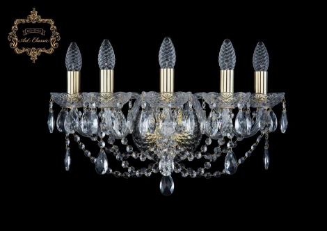 Бра Art Classic 10.12 10.12.5.165.Gd.Sp (220V, хрусталь, подвески, подсвечник, свеча)