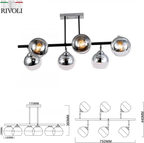 Люстра потолочная на штанге Eduarda 9100-306 6 * Е27 60 Вт