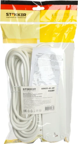 Удлинитель 4-х местный 7 метров с заземлением Stekker Home 49361