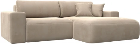 Диван угловой Лига-036 НПБ Классик правый угол (Бежевый/Велюр) Лига Диванов арт.121373