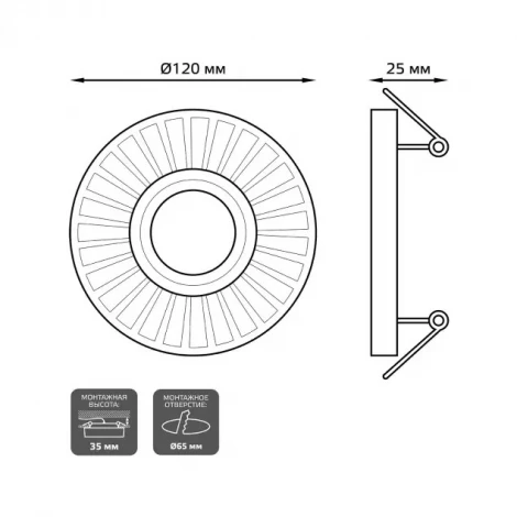 Встраиваемый точечный светильник Gauss Backlight BL135 (220V, круглые)