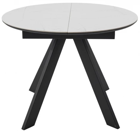 Стол БОНЖУР 100 цвет БЕЛЫЙ МРАМОР, керамика / ЧЕРНЫЙ каркас M-City 64582