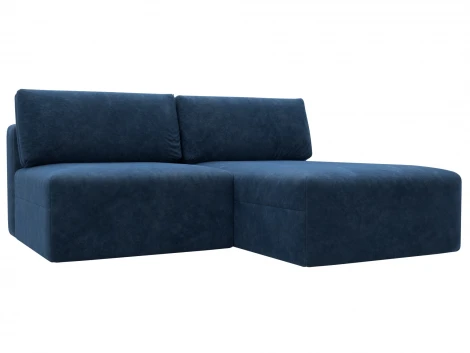 Диван угловой модульный Лига-060 НПБ угол универсальный (ЛДСП,Брус,Фанера/Пластик/Велюр/Синий) Лига Диванов 129510
