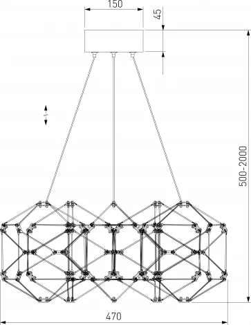 Подвесной светильник светодиодный Eurosvet Uma 90369/5 черный жемчуг (220V, на тросе)