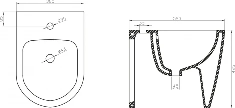 Биде напольное BelBagno Marino BB105B