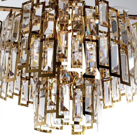 Потолочная люстра на штанге Arte Lamp Mintaka A1005PL-10GO (220V, хрусталь)