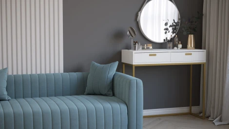 Консоль Калифорния Дрим К02 ясень браш белый/золото PUSH-OPEN