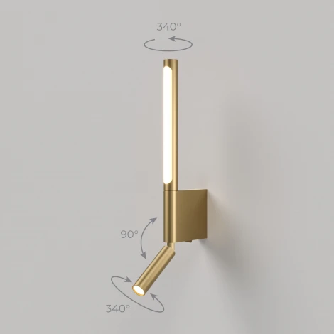 Настенный светильник светодиодный для чтения Elektrostandard Sarca 40111/LED латунь a066400 (220V, выключатель, круглые)