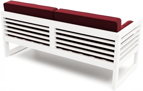 Диван Arsko прямой Сега Б белая эмаль велюр бордовый