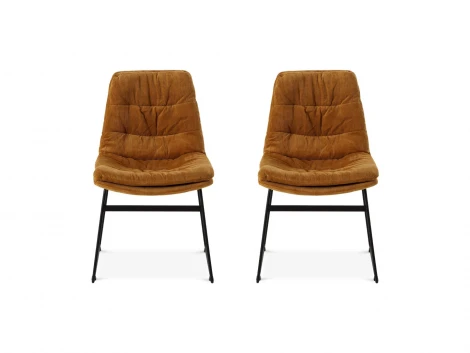 Комплект стульев Vitra 2 шт. ОГОГО Обстановочка! 967527 (Вельвет/Бежевый,Черный)