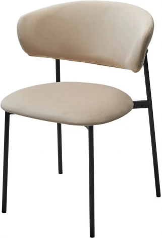 Стул M-City ЛЕОНАРДО H-06 Бежевый, велюр / черный каркас