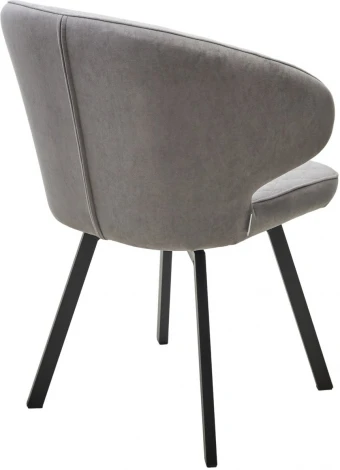 Стул M-City ХИЛТОН 360 град., цвет B22 Серый, велюр / черный каркас