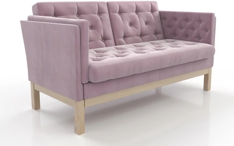 Диван Arsko Айверс М сосна розовый шенилл