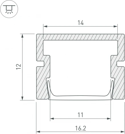 Профиль PDS-SM-2000 (Arlight, Алюминий) 044334
